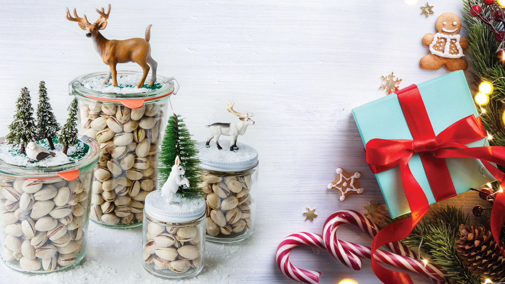 Gifts and bowls of pistachios