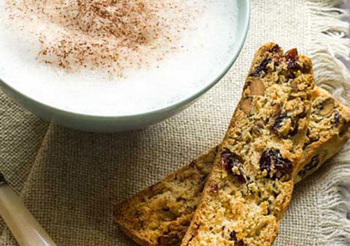 Biscotes de arándanos y pistachos sin gluten, ni lácteos ni azúcar 